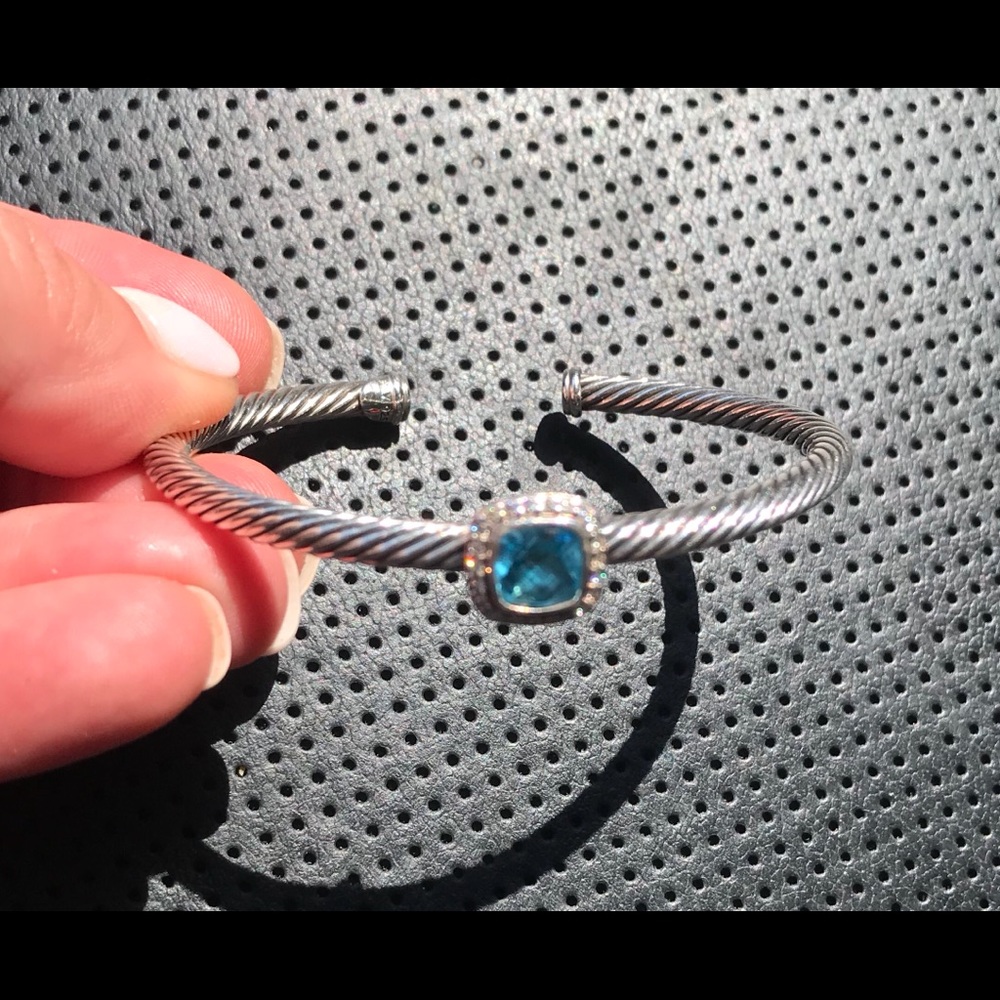 David Yurman blue topaz and diamond bracelet